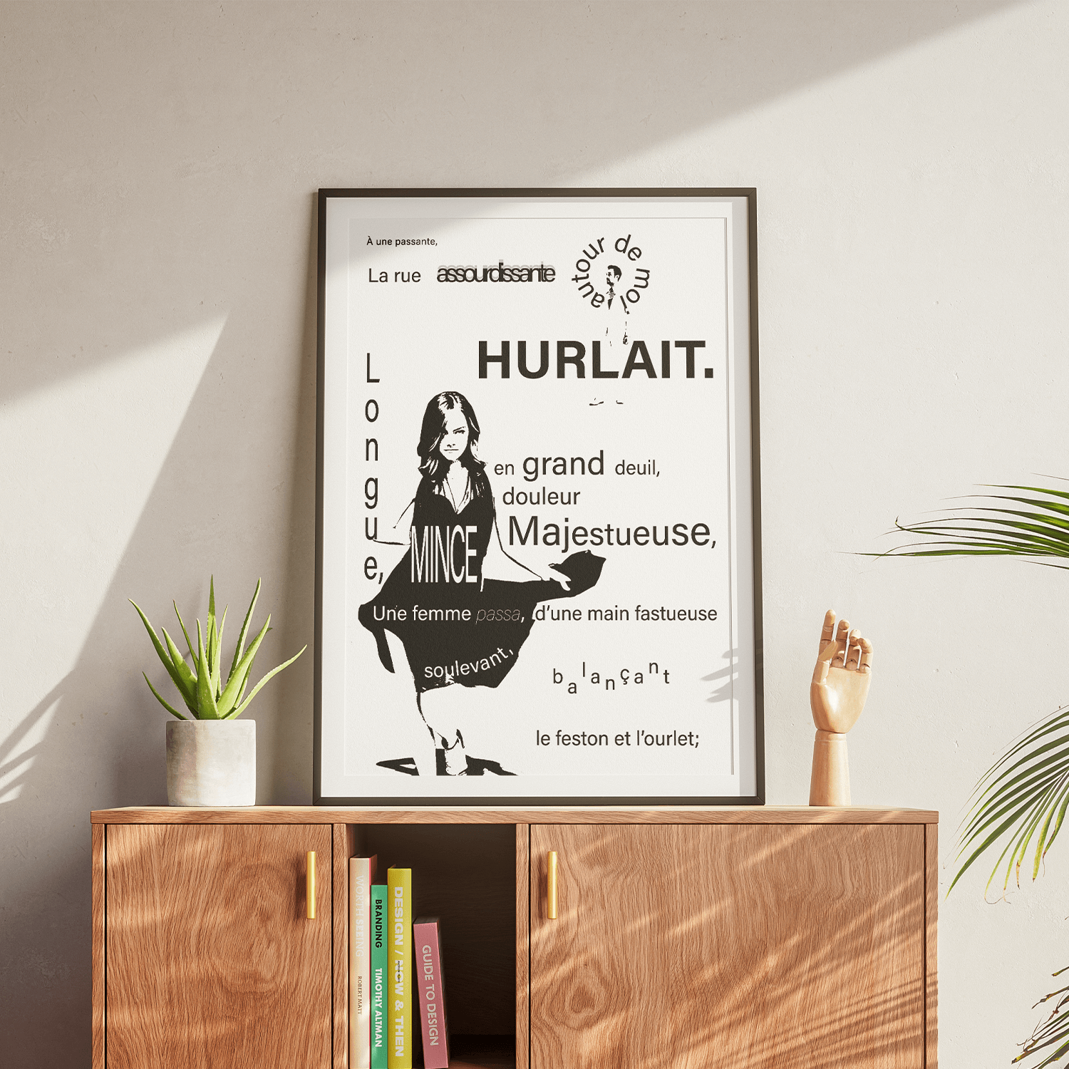 Mockup présentant un poème de Baudelaire mis en page dans le style de Robert Massin